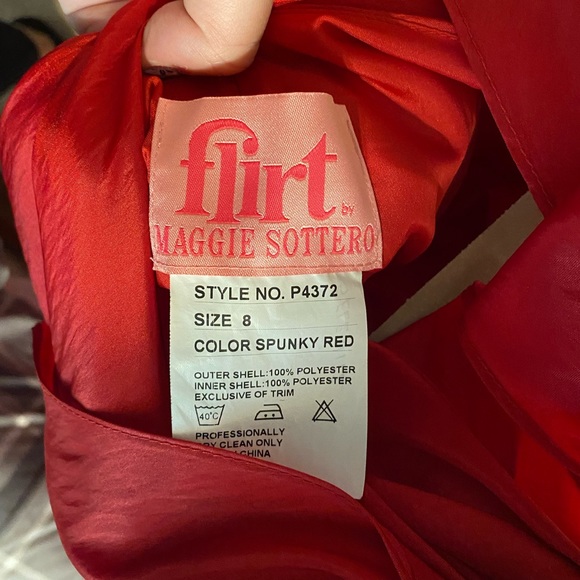 Maggie Sottero Beaded Red Halter Prom Gown - Picture 5 of 5